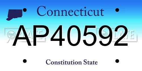 AP40592 Connecticut License Plate