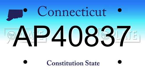 AP40837 Connecticut License Plate