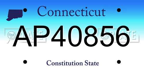 AP40856 Connecticut License Plate