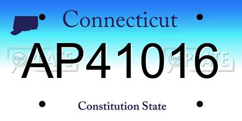 AP41016 Connecticut License Plate