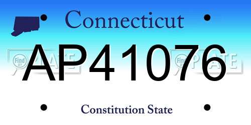 AP41076 Connecticut License Plate
