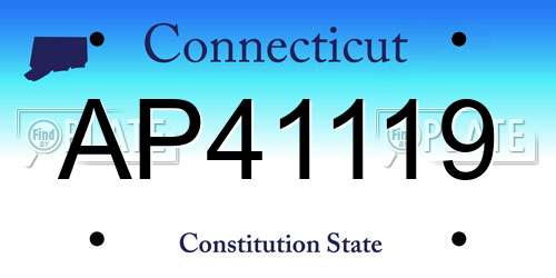 AP41119 Connecticut License Plate
