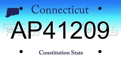 AP41209 Connecticut License Plate
