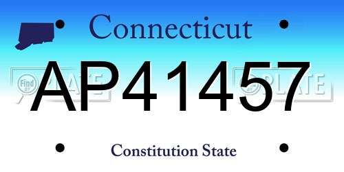 AP41457 Connecticut License Plate