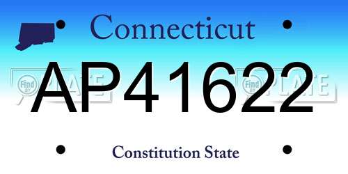 AP41622 Connecticut License Plate