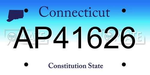 AP41626 Connecticut License Plate