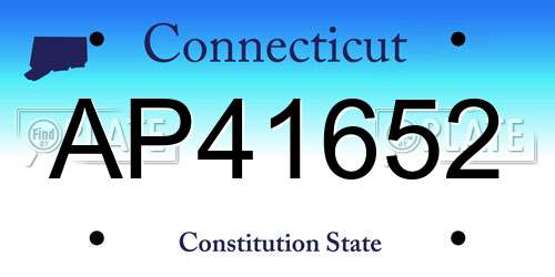 AP41652 Connecticut License Plate