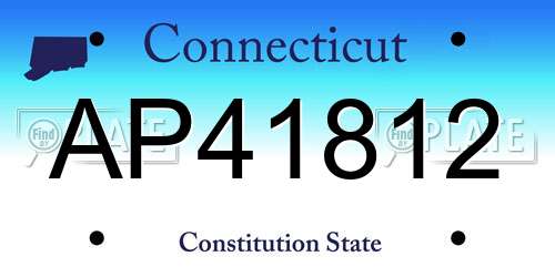 AP41812 Connecticut License Plate