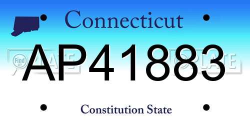 AP41883 Connecticut License Plate