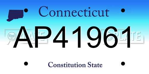 AP41961 Connecticut License Plate