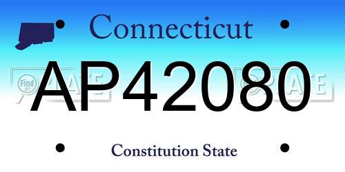 AP42080 Connecticut License Plate