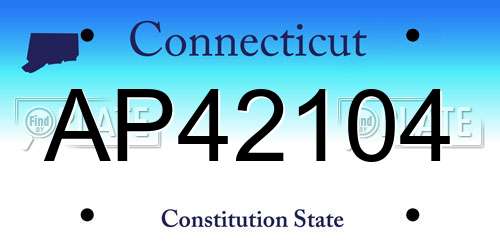 AP42104 Connecticut License Plate