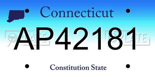 AP42181 Connecticut License Plate