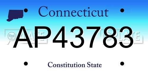 AP43783 Connecticut License Plate