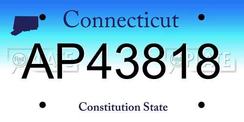 AP43818 Connecticut License Plate