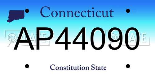 AP44090 Connecticut License Plate