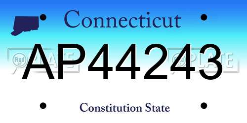 AP44243 Connecticut License Plate