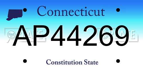 AP44269 Connecticut License Plate
