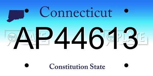 AP44613 Connecticut License Plate
