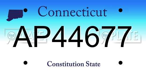 AP44677 Connecticut License Plate