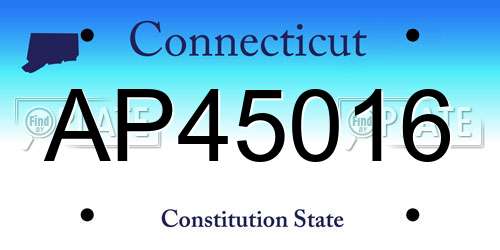 AP45016 Connecticut License Plate