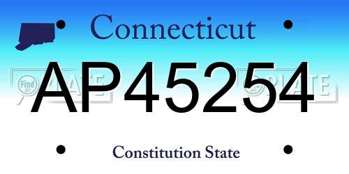 AP45254 Connecticut License Plate