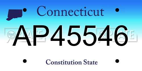 AP45546 Connecticut License Plate