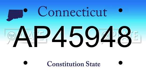 AP45948 Connecticut License Plate