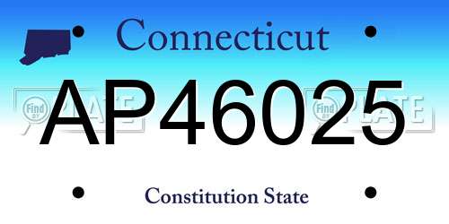 AP46025 Connecticut License Plate