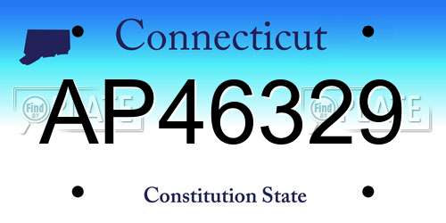 AP46329 Connecticut License Plate
