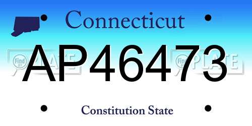 AP46473 Connecticut License Plate