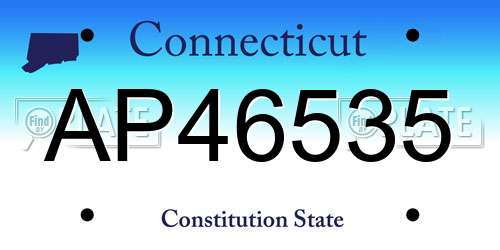 AP46535 Connecticut License Plate
