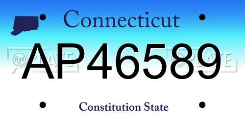 AP46589 Connecticut License Plate