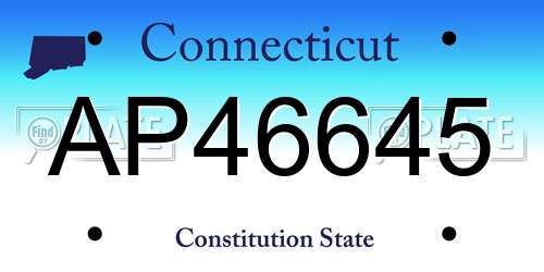 AP46645 Connecticut License Plate