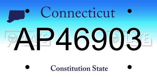 AP46903 Connecticut License Plate