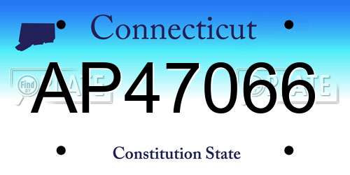 AP47066 Connecticut License Plate