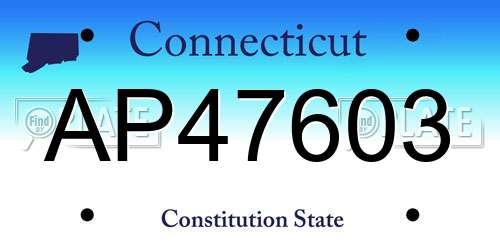 AP47603 Connecticut License Plate
