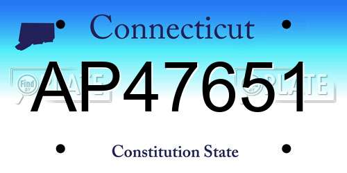 AP47651 Connecticut License Plate