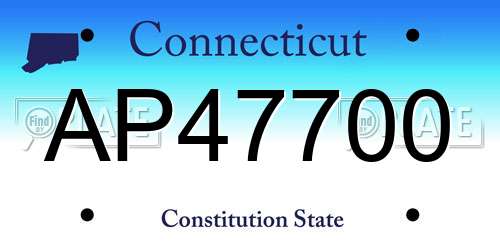 AP47700 Connecticut License Plate