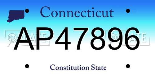 AP47896 Connecticut License Plate