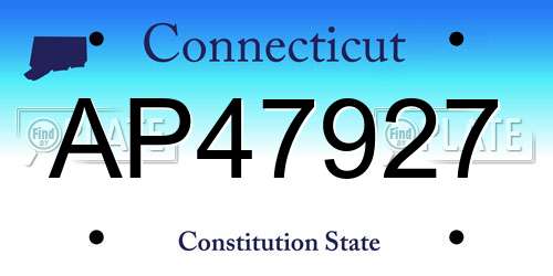 AP47927 Connecticut License Plate