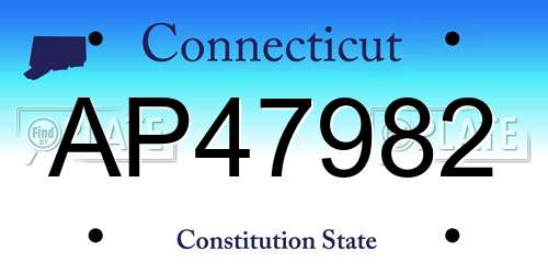 AP47982 Connecticut License Plate