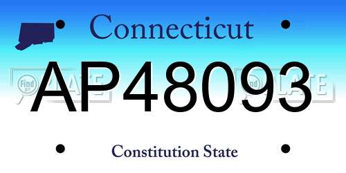 AP48093 Connecticut License Plate