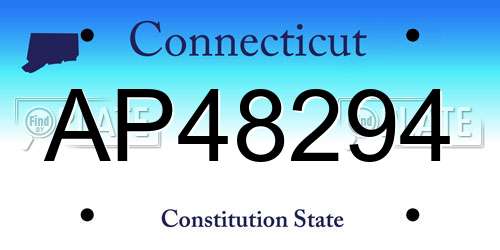 AP48294 Connecticut License Plate