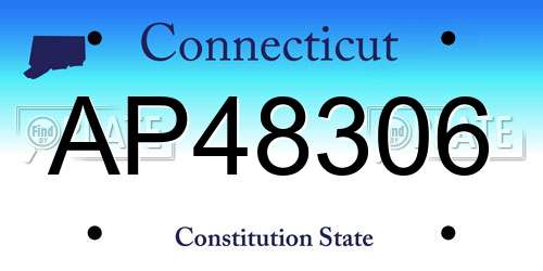 AP48306 Connecticut License Plate
