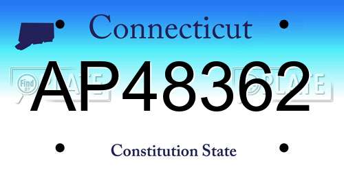 AP48362 Connecticut License Plate