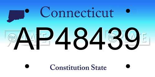 AP48439 Connecticut License Plate