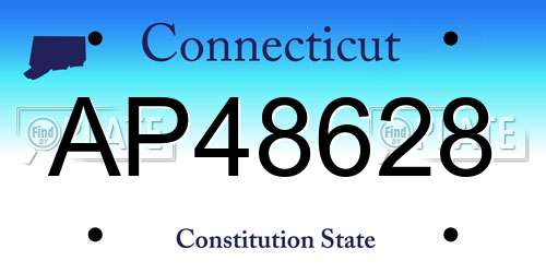 AP48628 Connecticut License Plate