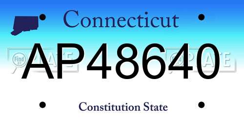 AP48640 Connecticut License Plate