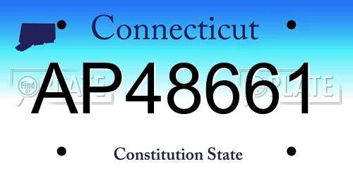 AP48661 Connecticut License Plate